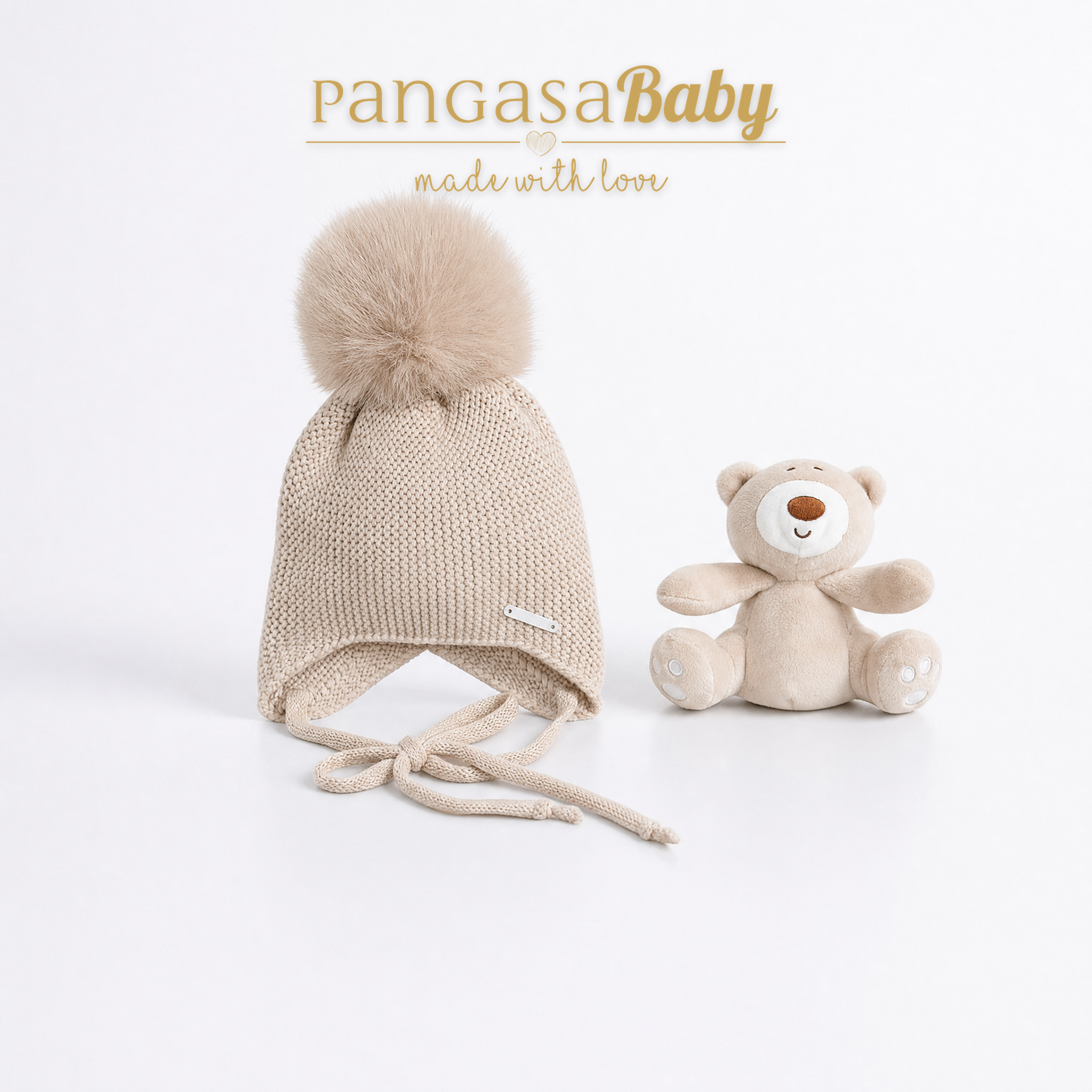 Gorro Orejero Pompón Arena Pangasa