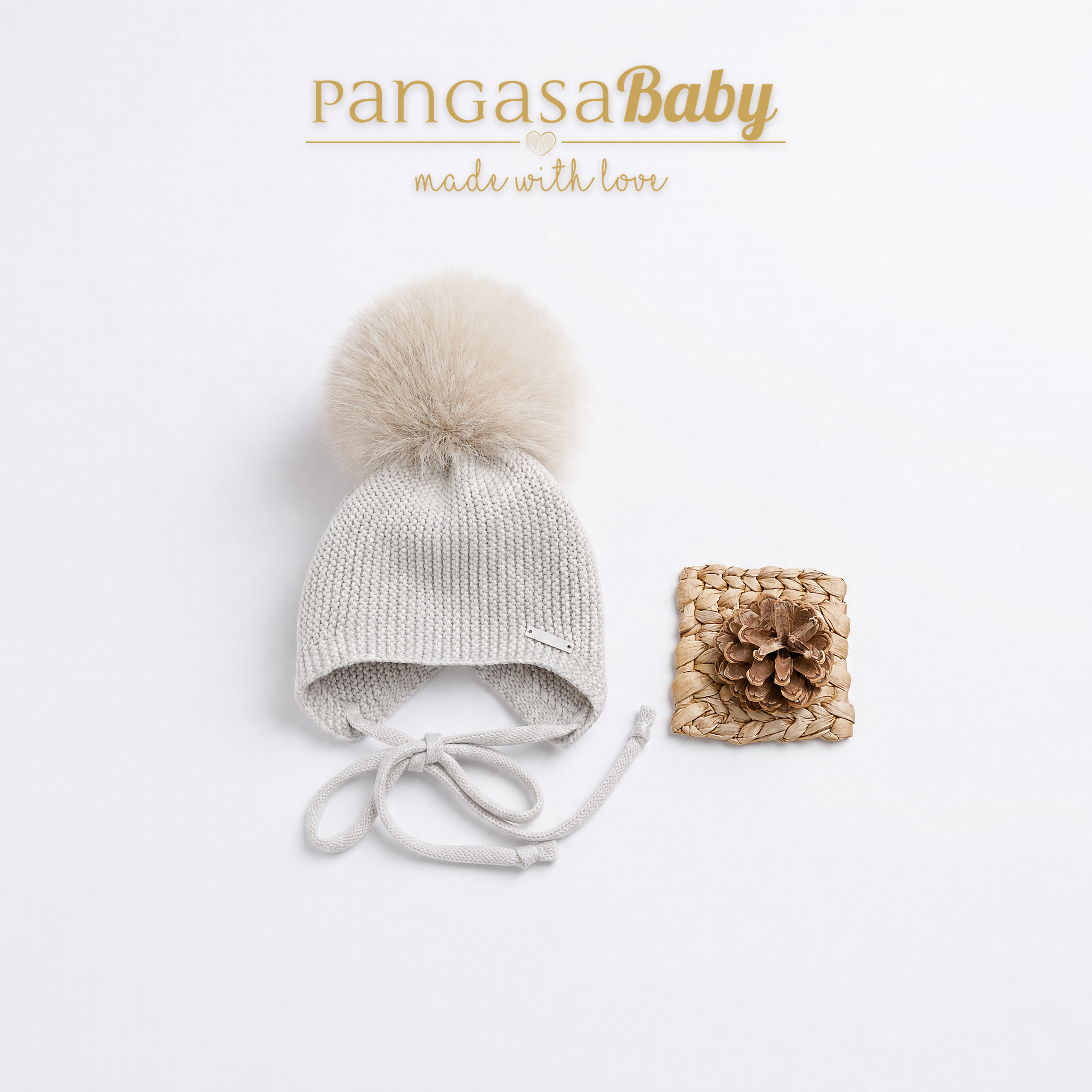 Gorro Orejero Pompón Pelo Piedra Pangasa
