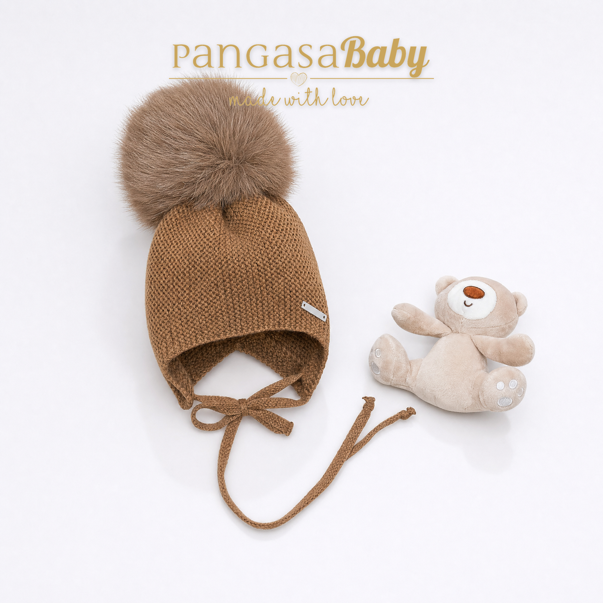 Gorro orejero Pompón pelo Chocolatte Pangasa