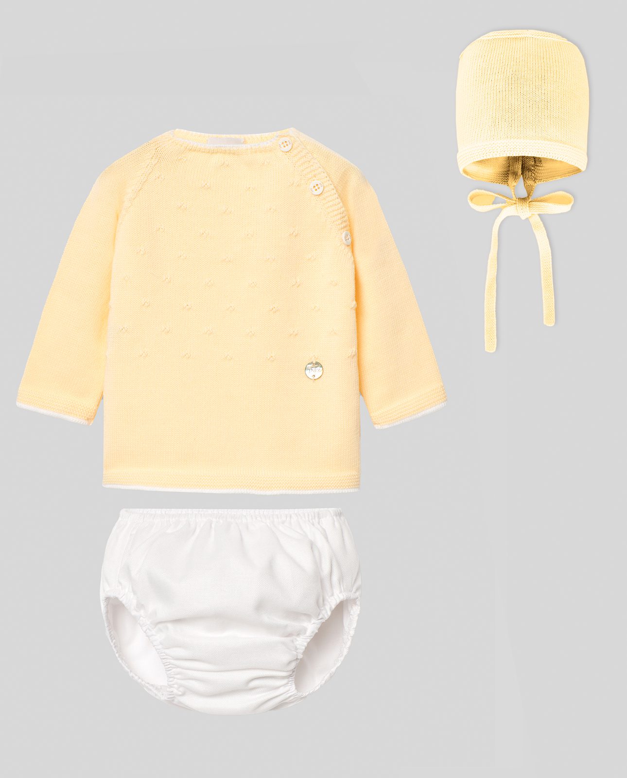 Conjunto Bebe Con Capota Amarillo Paz Rodriguez