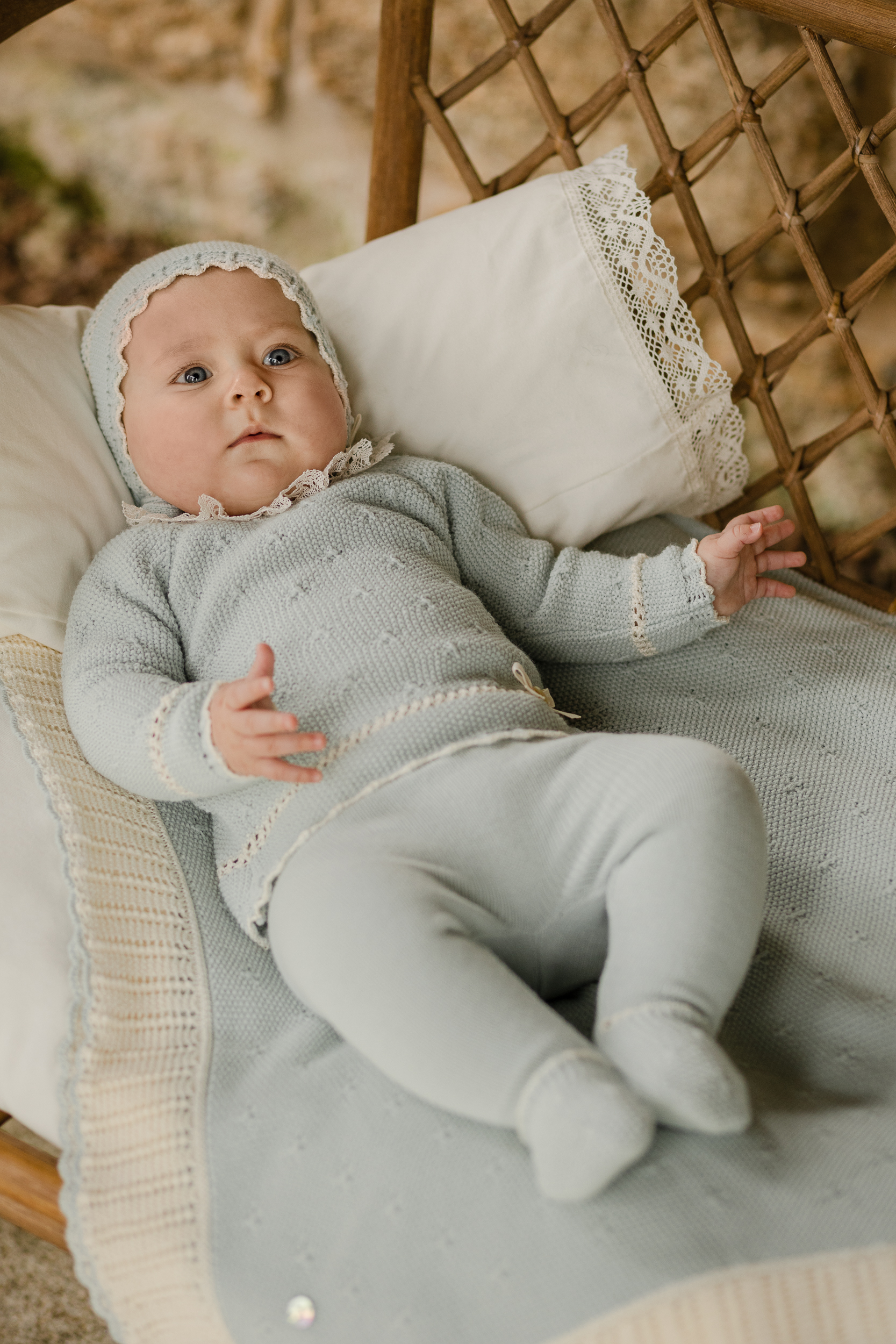Primera Puesta Polaina NiÑa Verde Tiza Semillas  Paz Rodriguez