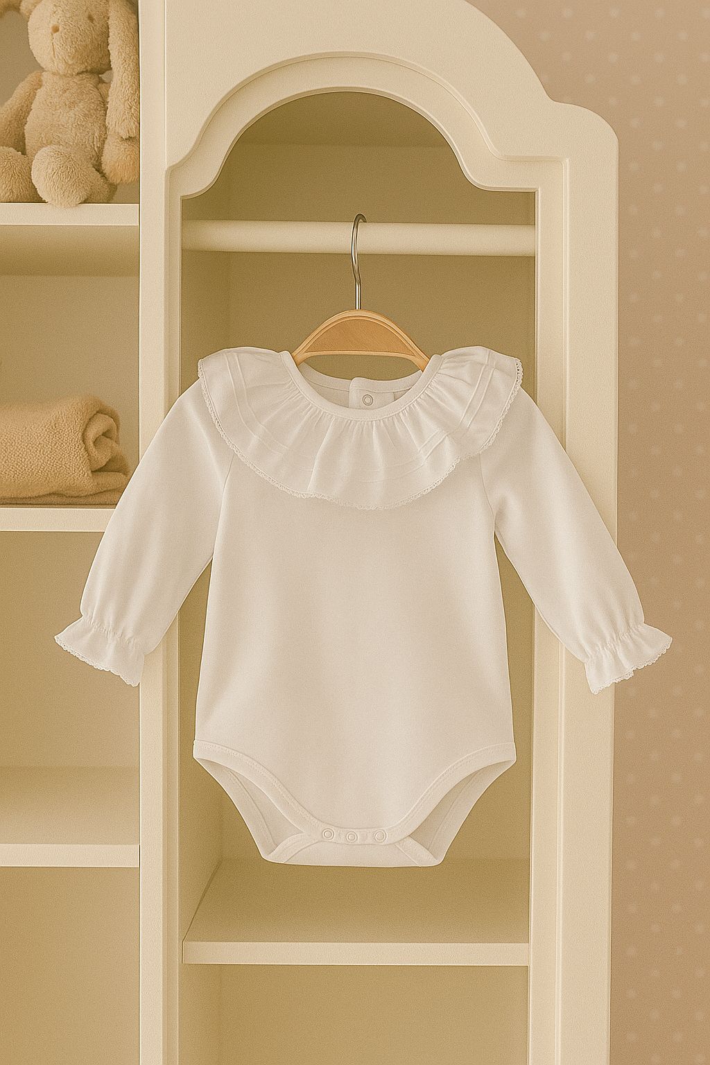 Body Cuello Volantes Blanco Babidu