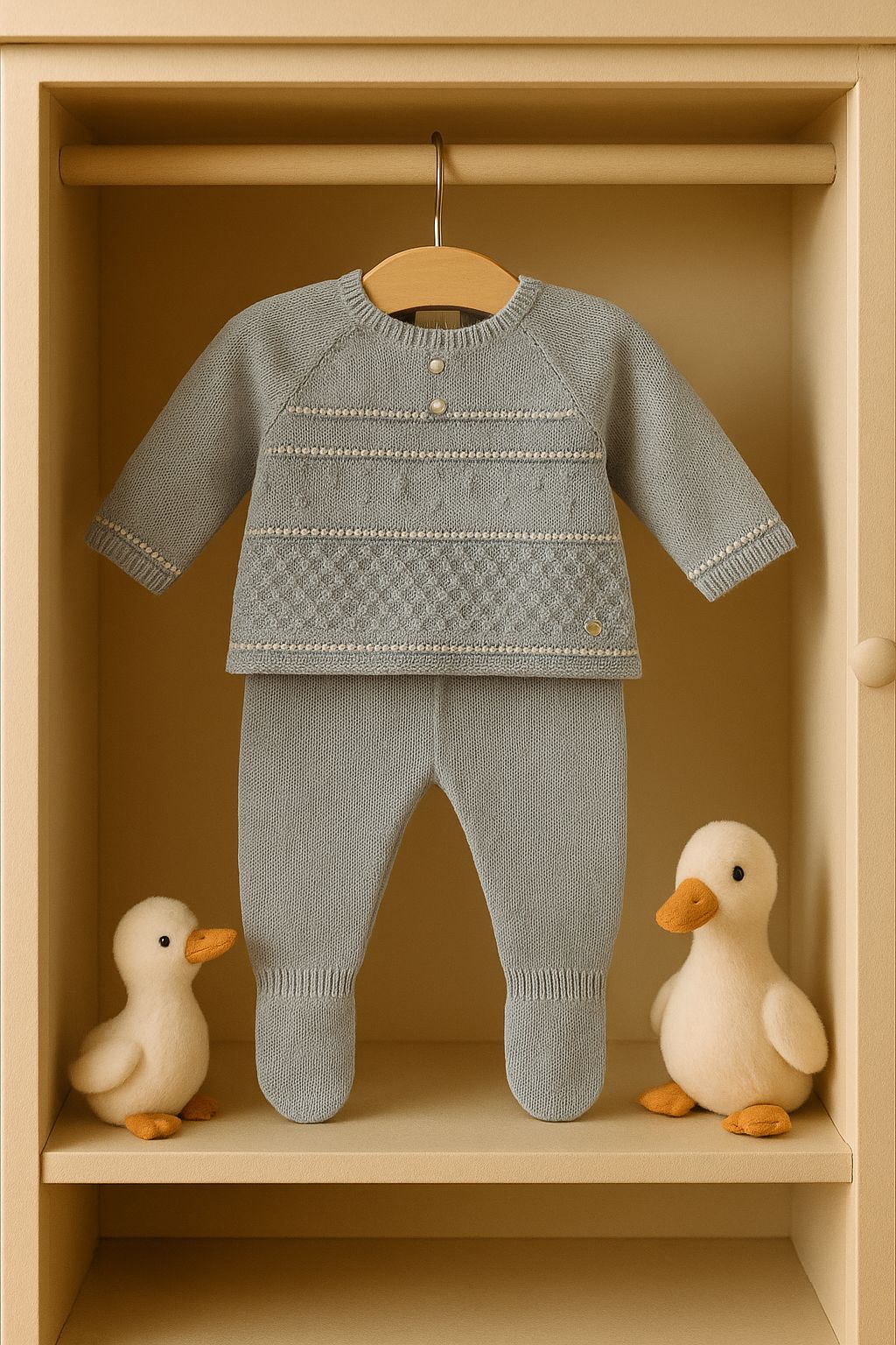 Primera Puesta Polaina Azul Tiza Crudo Paz Rodriguez