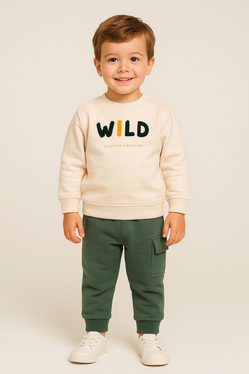 Chandal NiÑo Crudo/ Verde Street Monkey