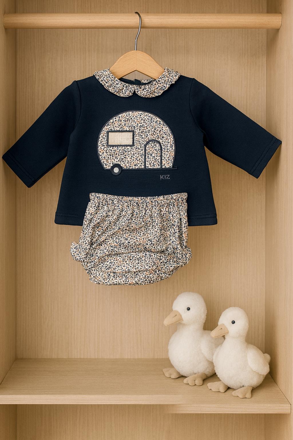 Conjunto Bebe NiÑa Caravana Azul Marino Kiz