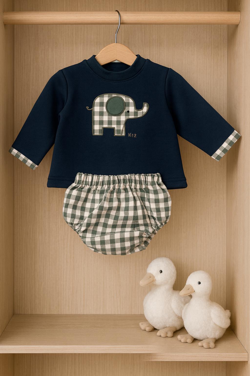 Conjunto Bebe NiÑo Elefante Azul Marino Kiz