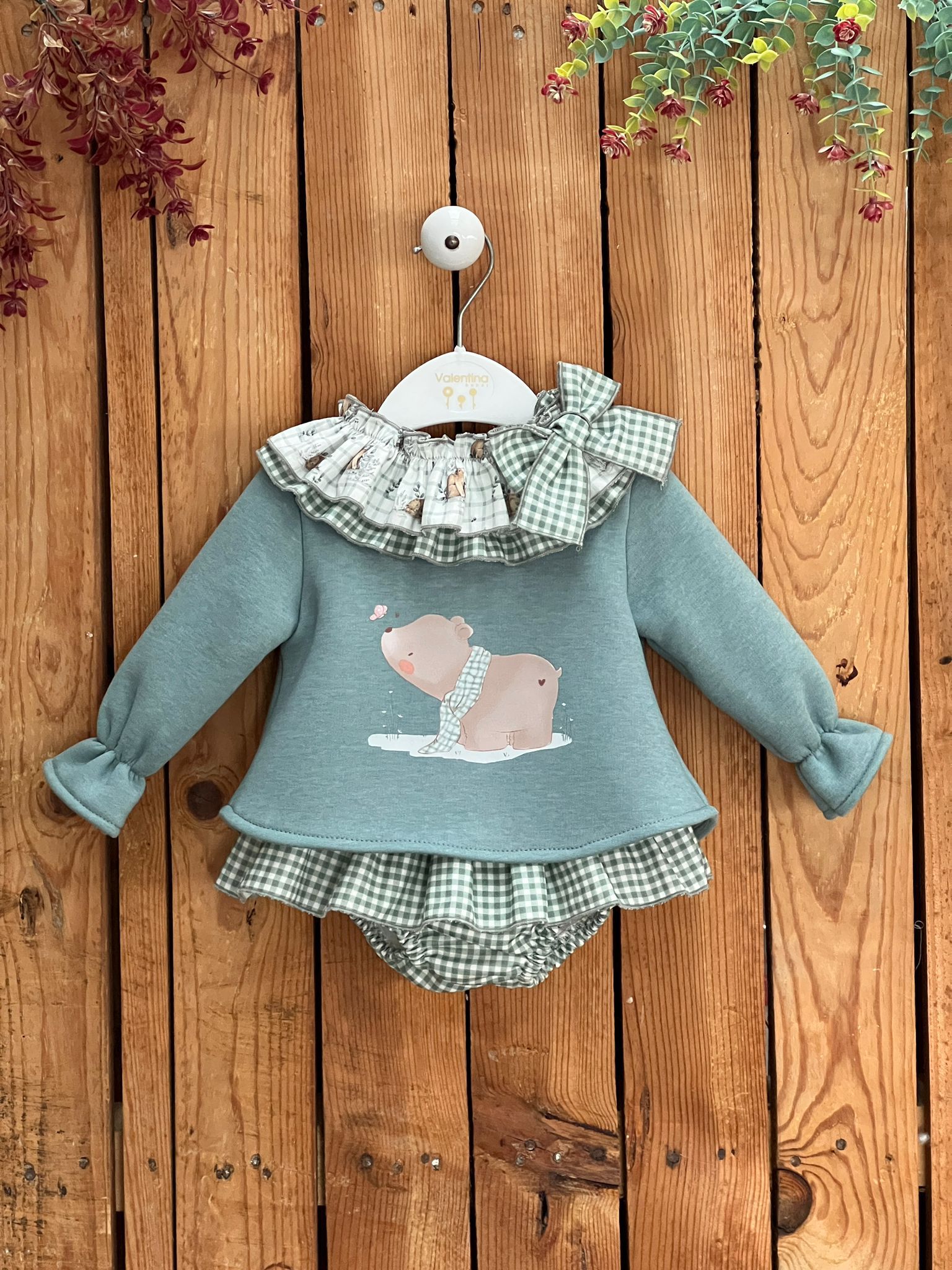 Conjunto Donatella NiÑa Verde Valentina Bebes