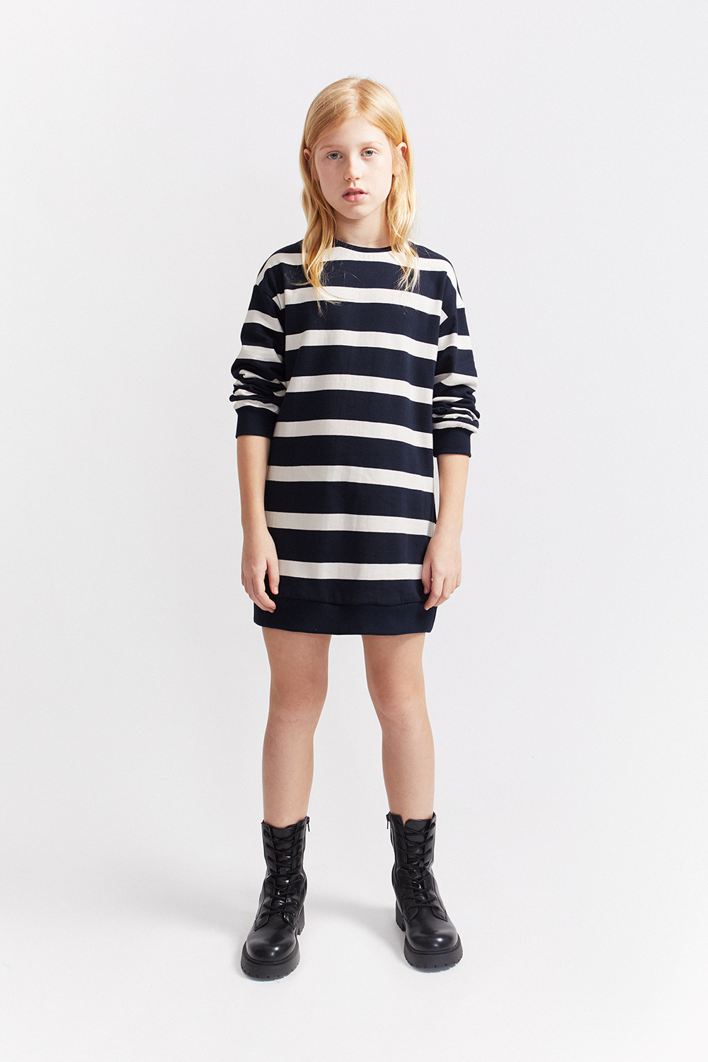 Vestido NiÑa Rayas Marino Street Monkey