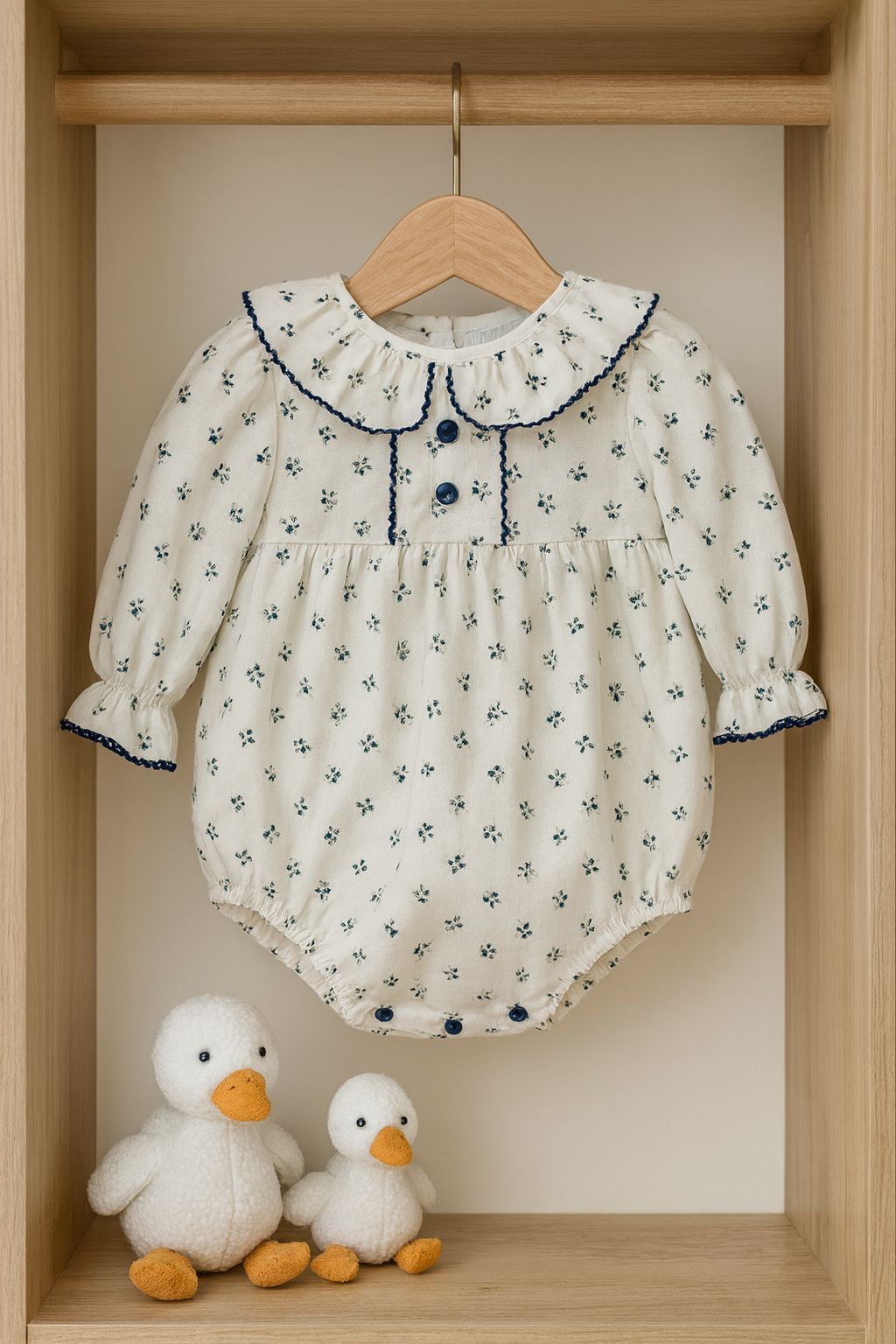 Pelele Florecitas Marino Paloma De La O