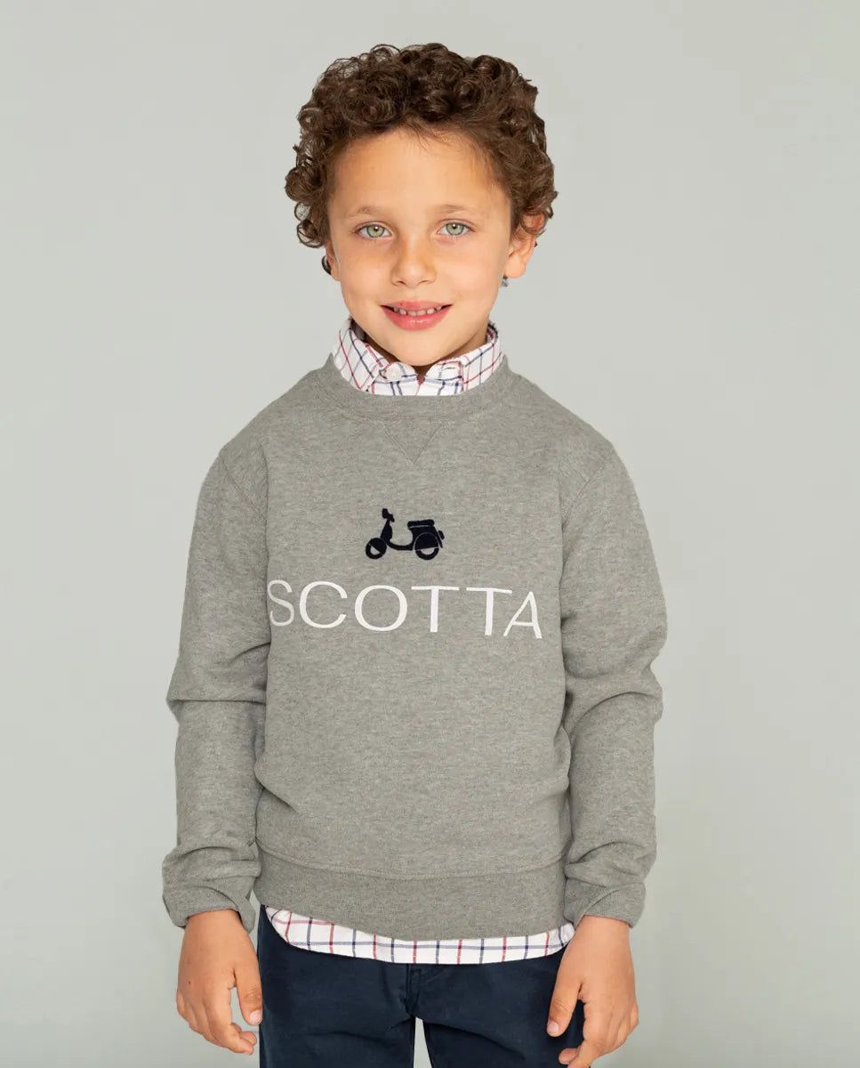 Sudadera NiÑo Logo Gris Scotta