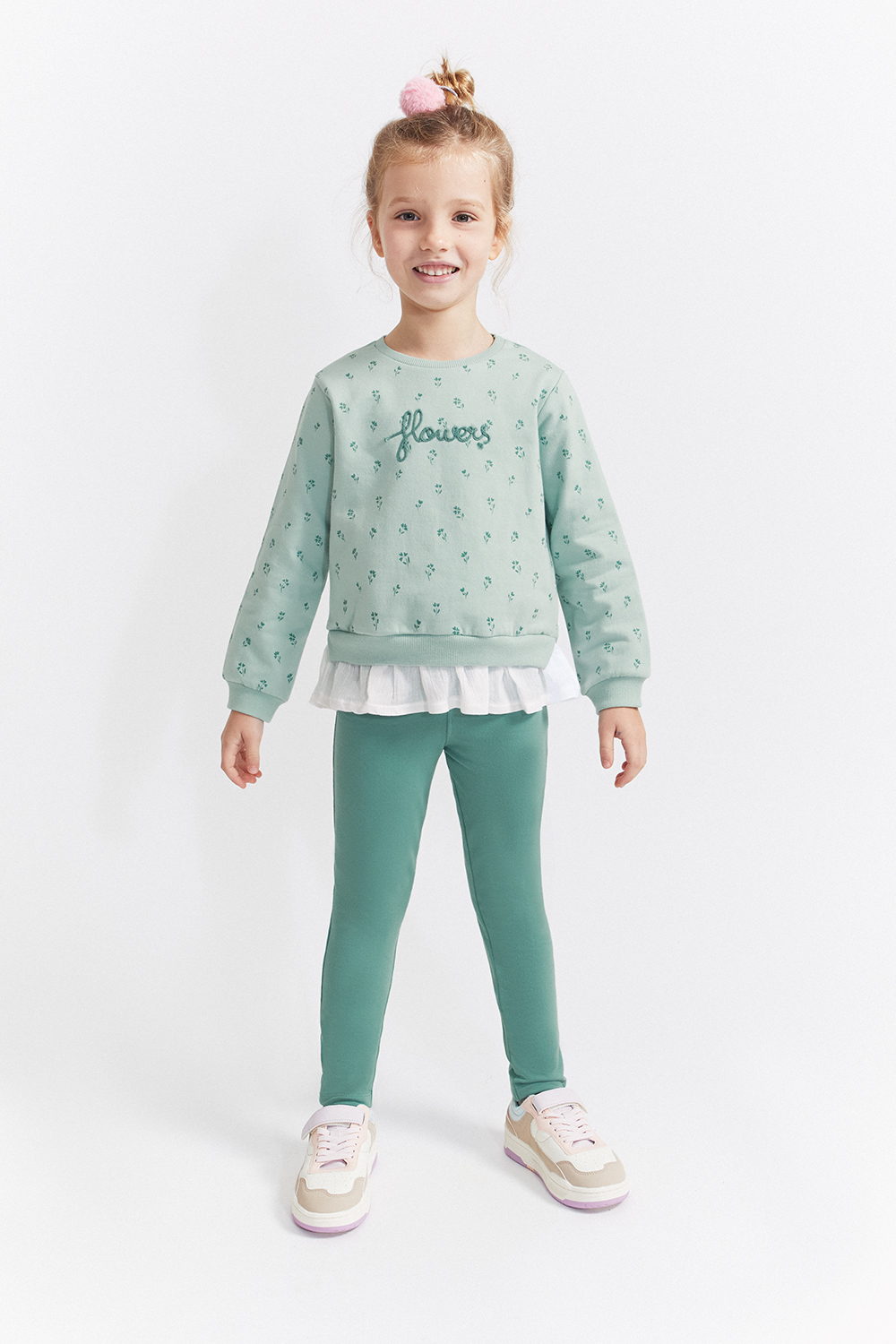 Chandal NiÑa Flowers Verde Street Monkey