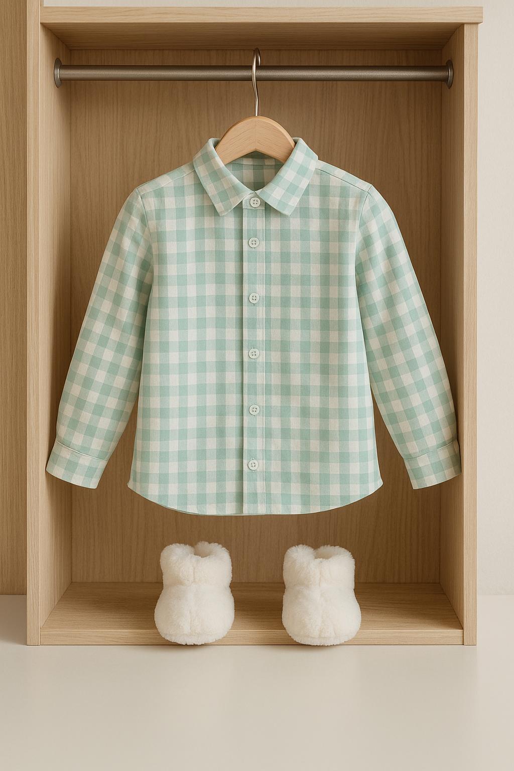 Camisa NiÑo Cuadro Vichy Verde Copo