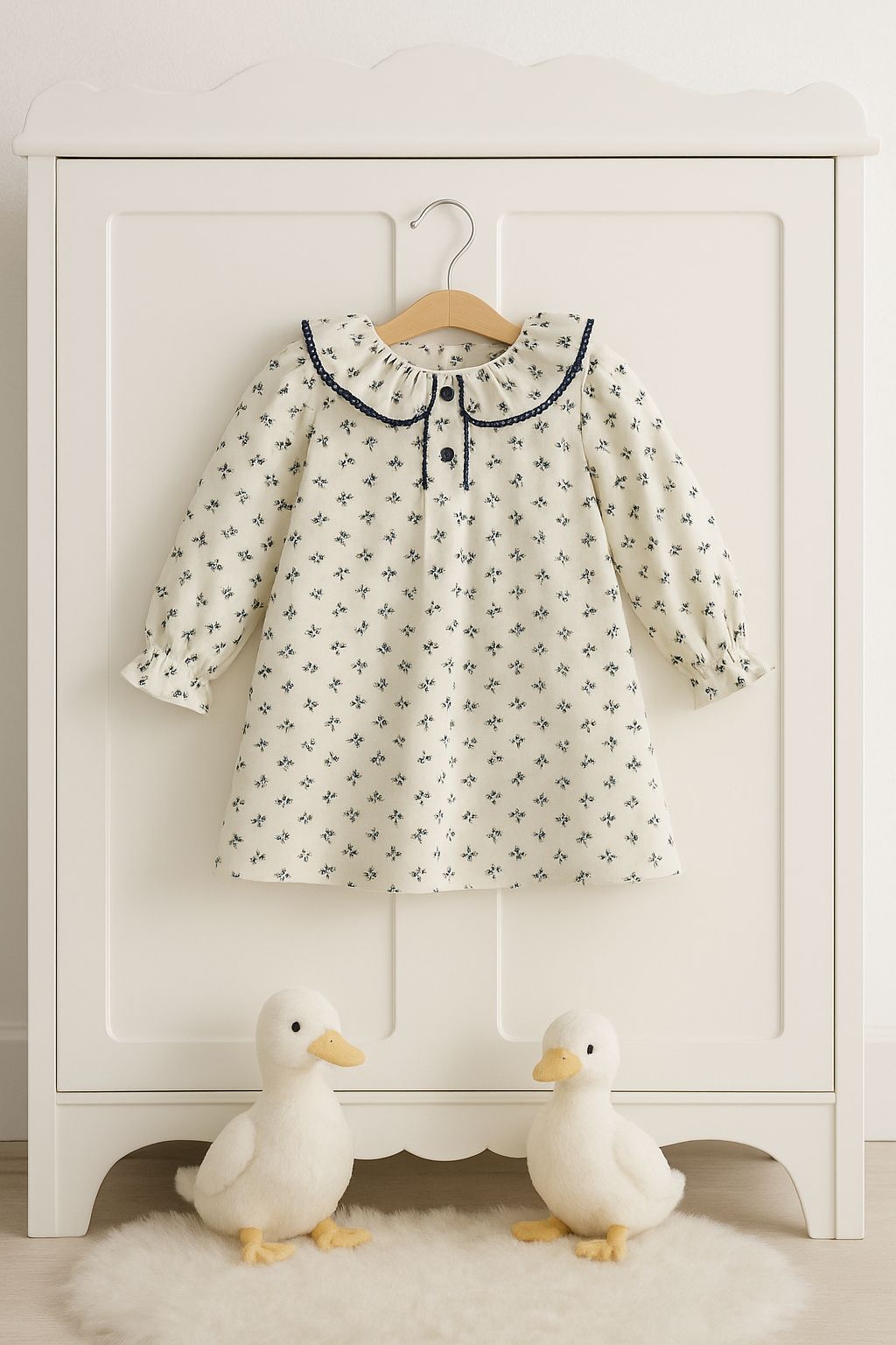 Vestido Cuello Flor Marino Paloma De La O