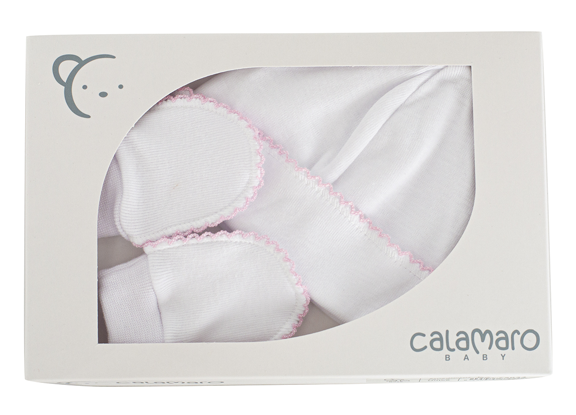 Pack Gorro/manoplas Rosa Diente De Rata  Calamaro