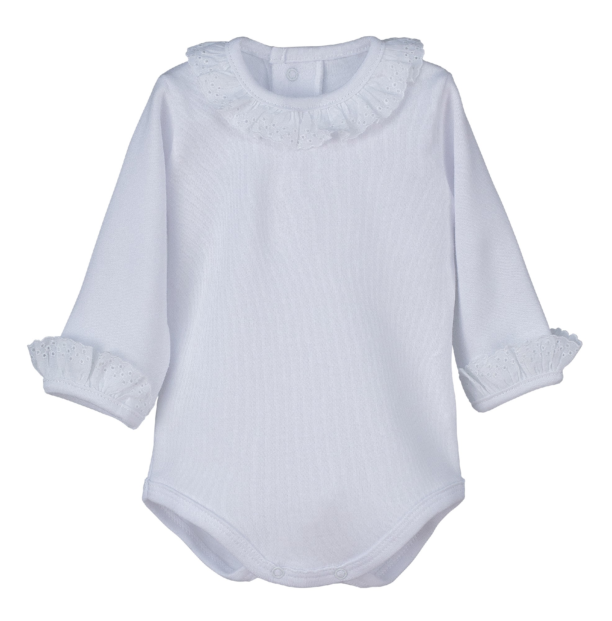 Body M/l Puntilla Cuello Y PuÑos Blanco Calamaro