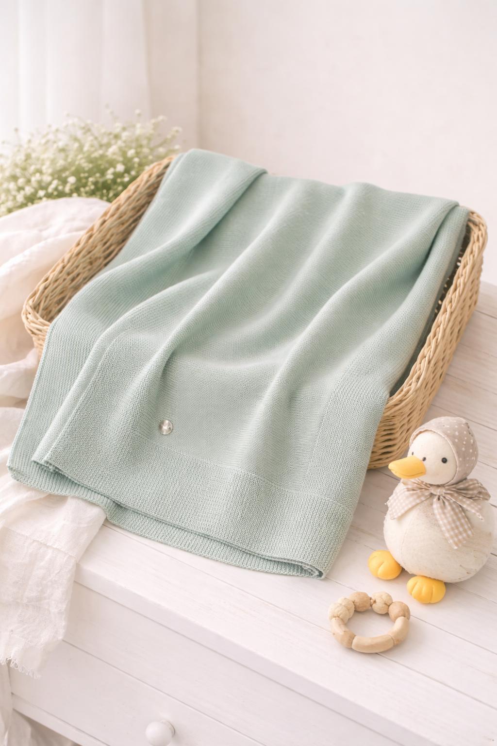 Manta Basica Essencial Verde Agua Paz Rodriguez