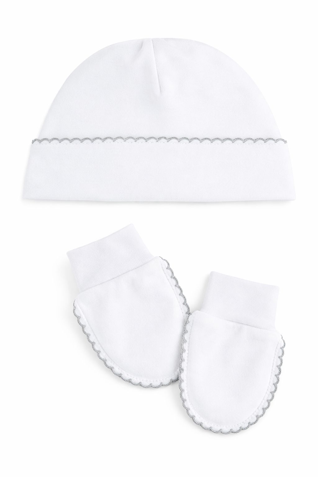 Pack Gorro/manoplas Gris Diente De Rata Calamaro