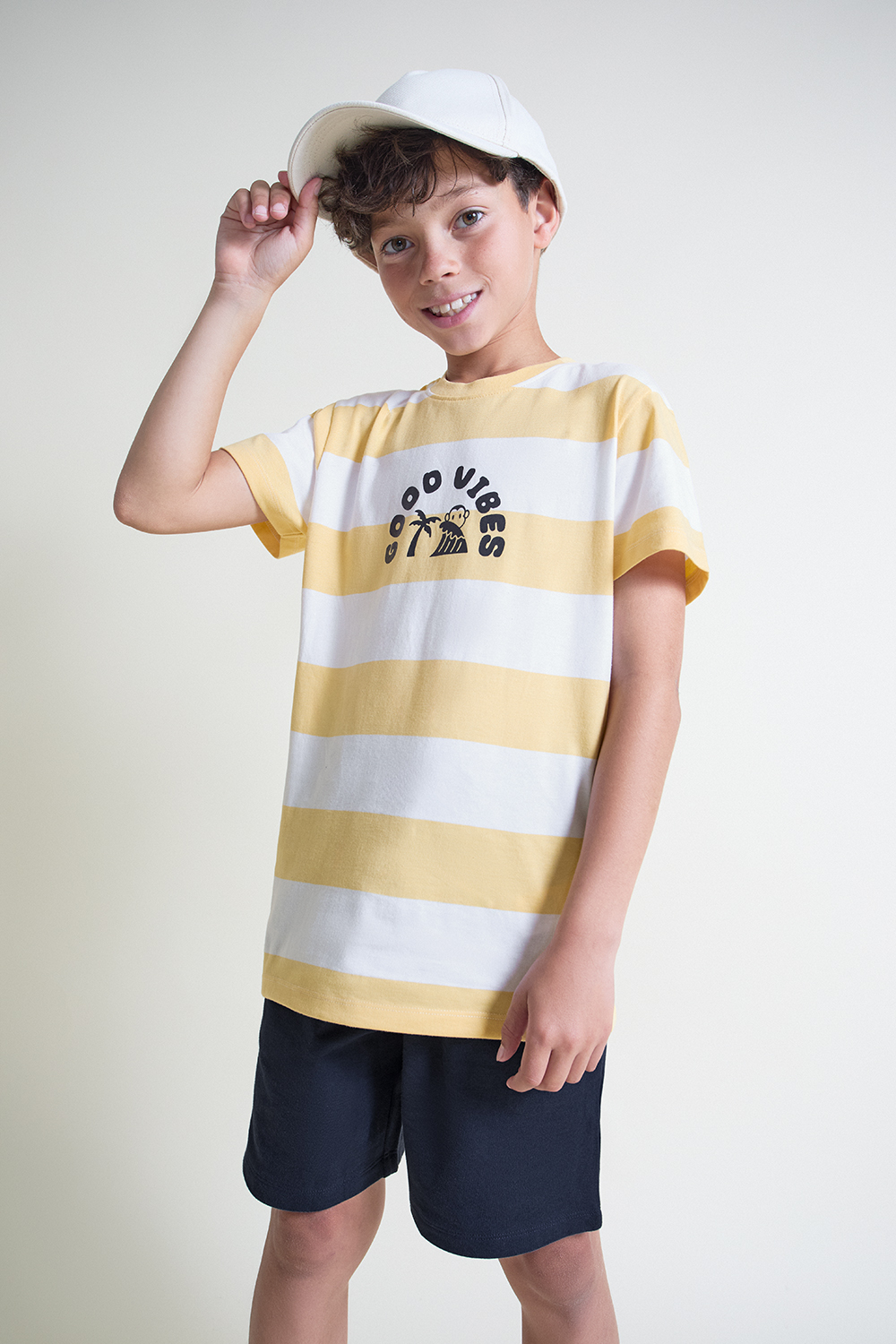 Conjunto Algodon NiÑo Good Vibes Amarillo Street Monkey