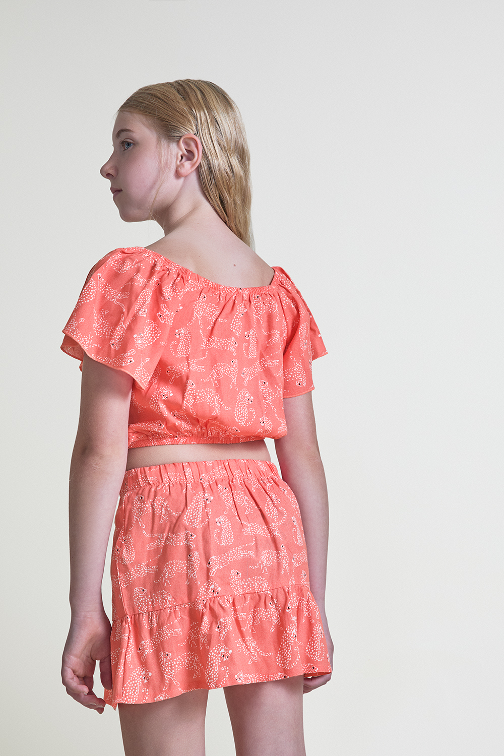 Connjunto Top Y Falda NiÑa Coral Street Monkey