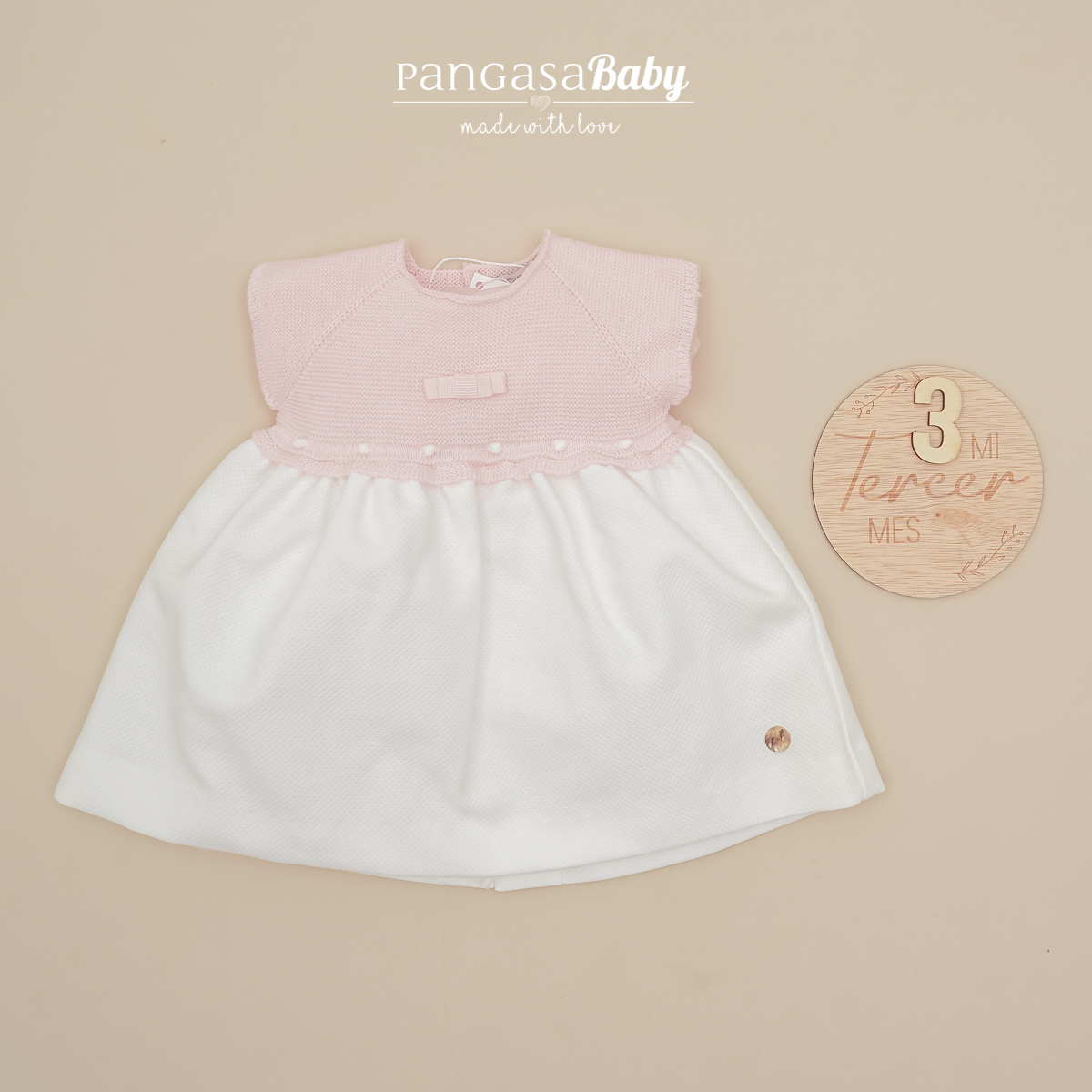 Vestido Pique Rosa Bebe Pangasa