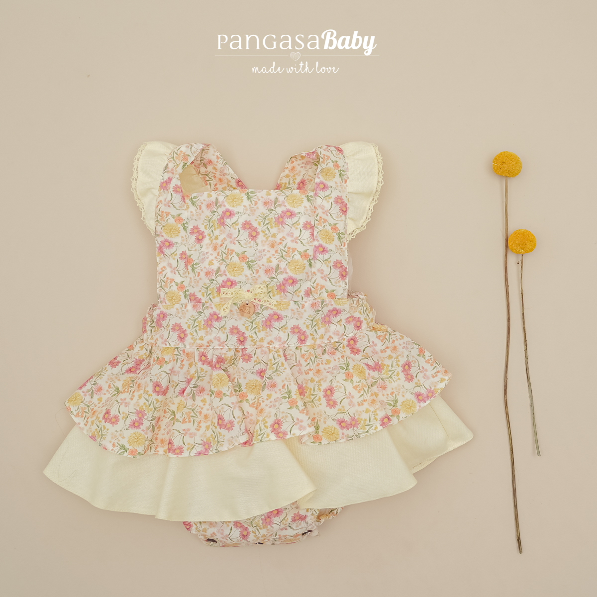 Peto Tela Flores Amarillo Pangasa