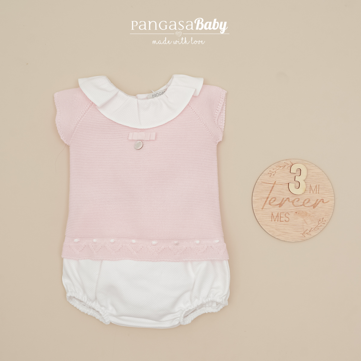 Conjunto Braguita Rosa Bebe Pique NiÑa Pangasa