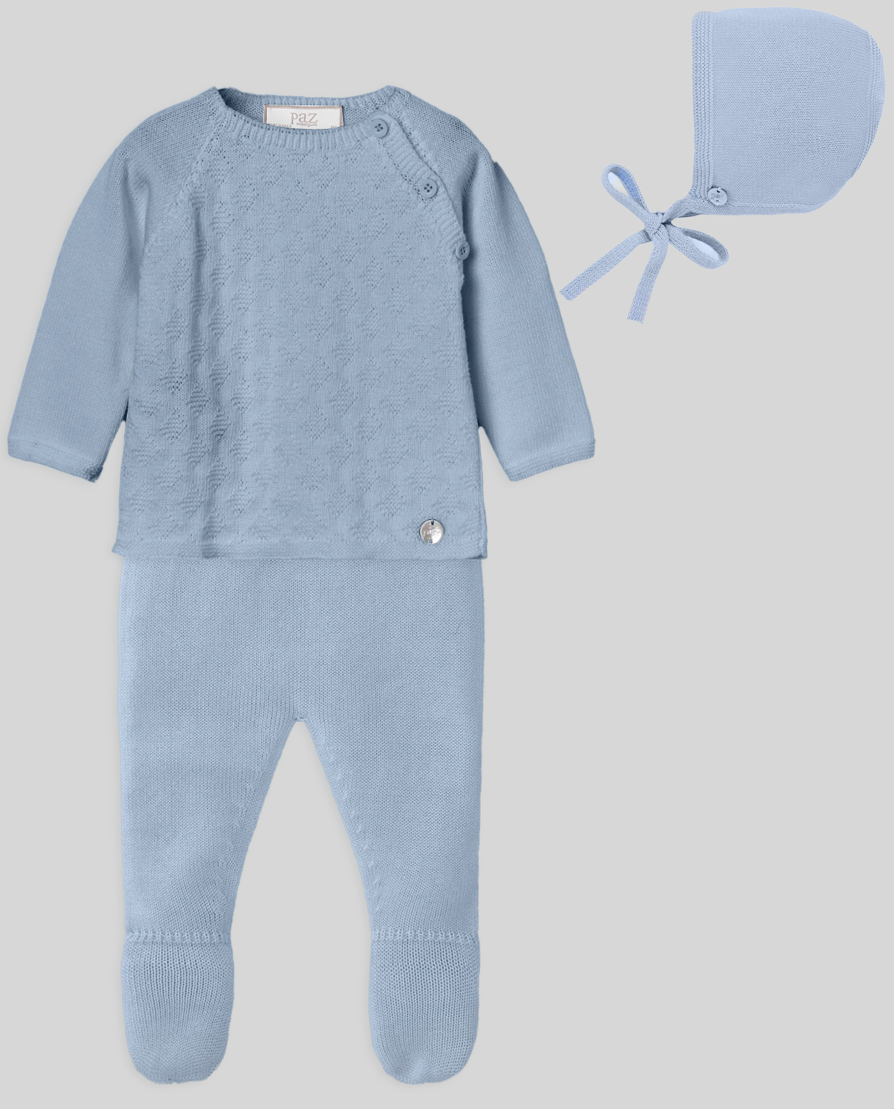 Primer Puesta Polaina Con Capota Azul Cielo Paz Rodriguez