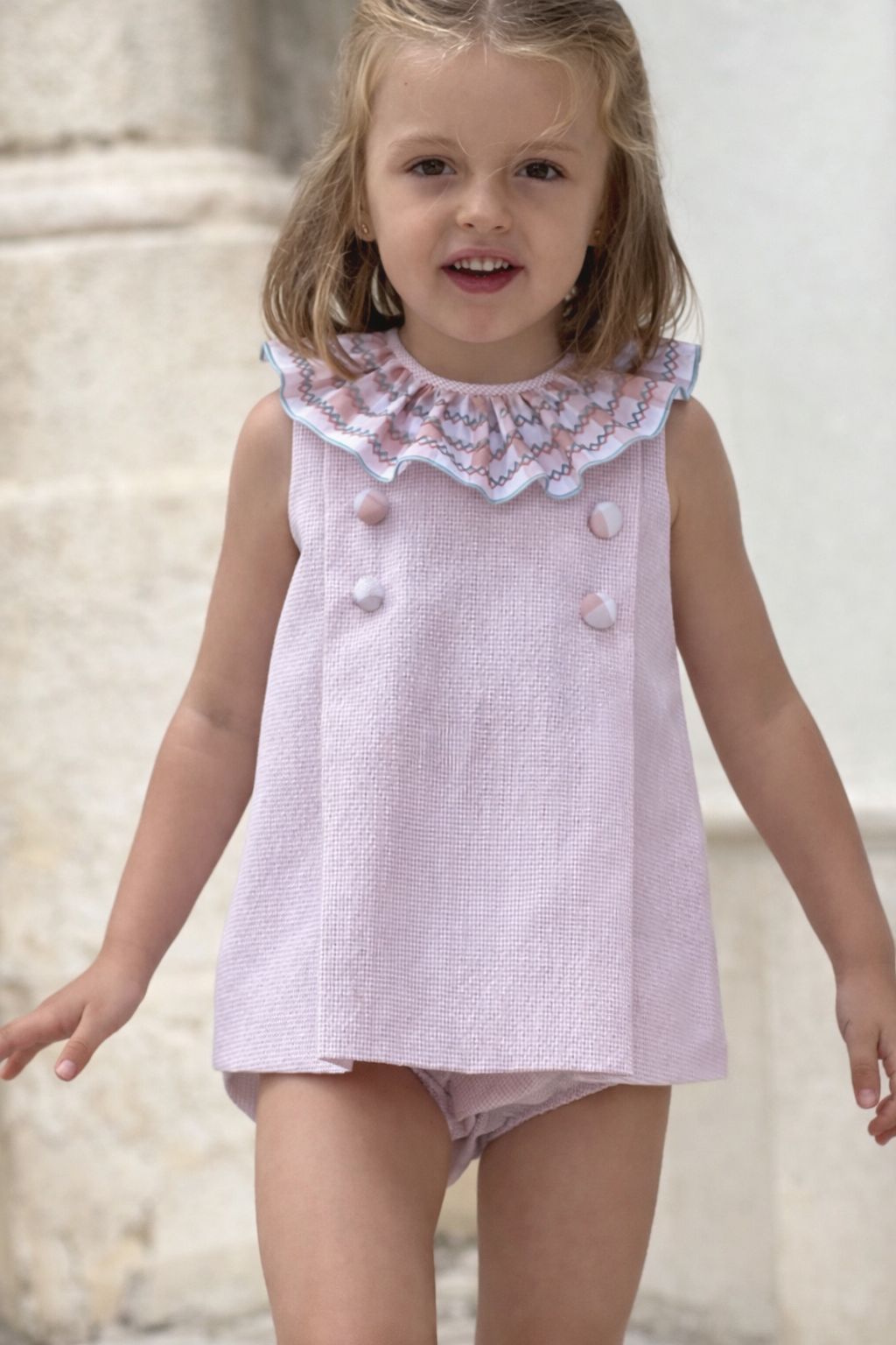 Jesusito Cuadrito Vichy Rosa Copo