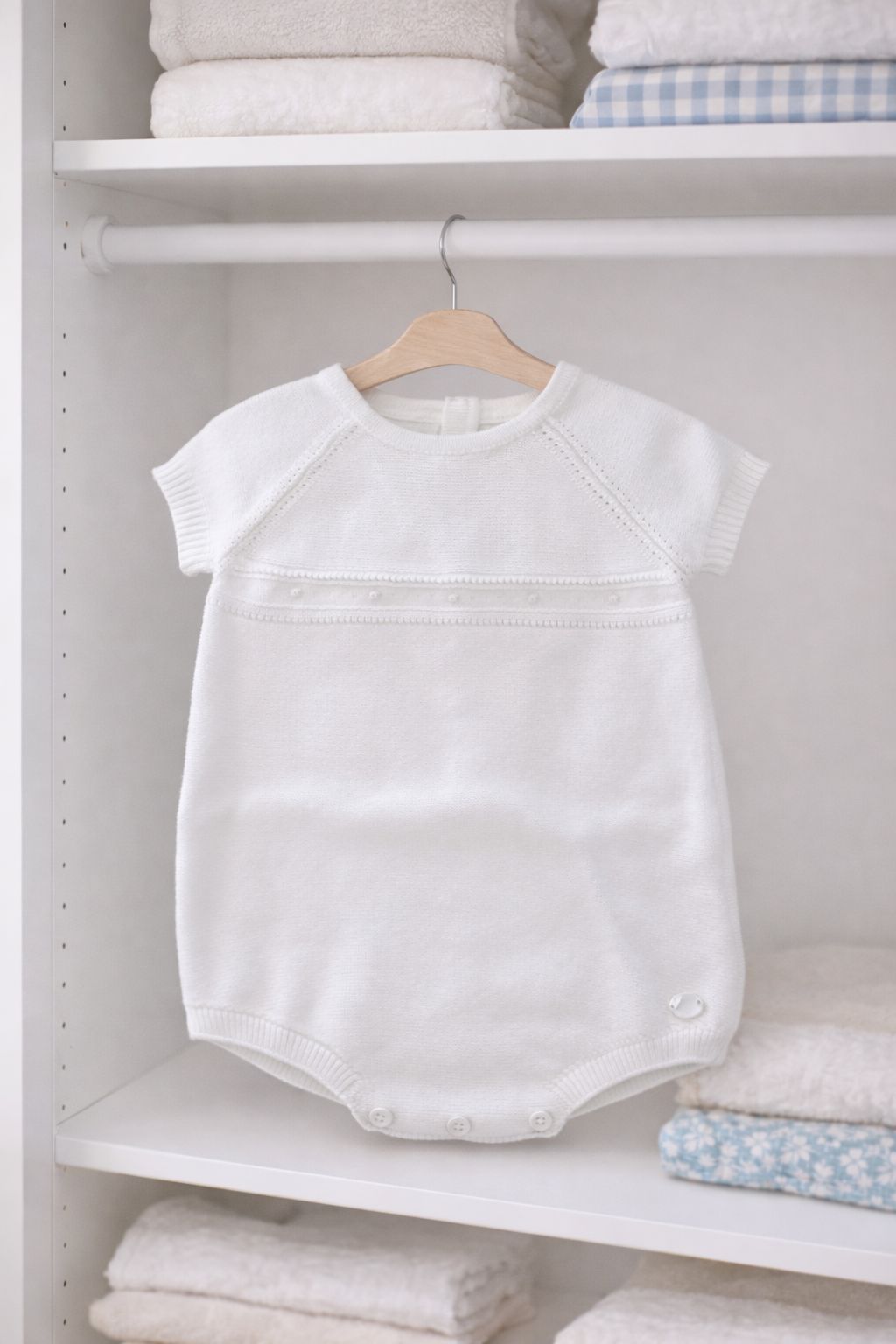 Pelele Punto Unisex Blanco Martin Aranda