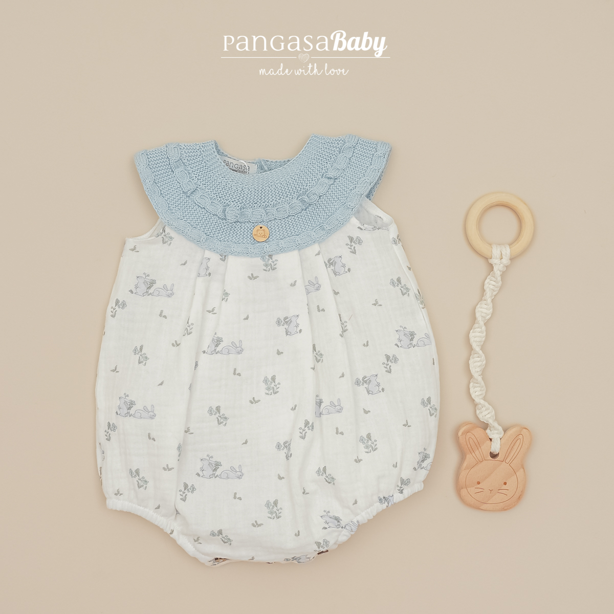 Pelele Moceta Bunny Celeste Empolvado Pangasa