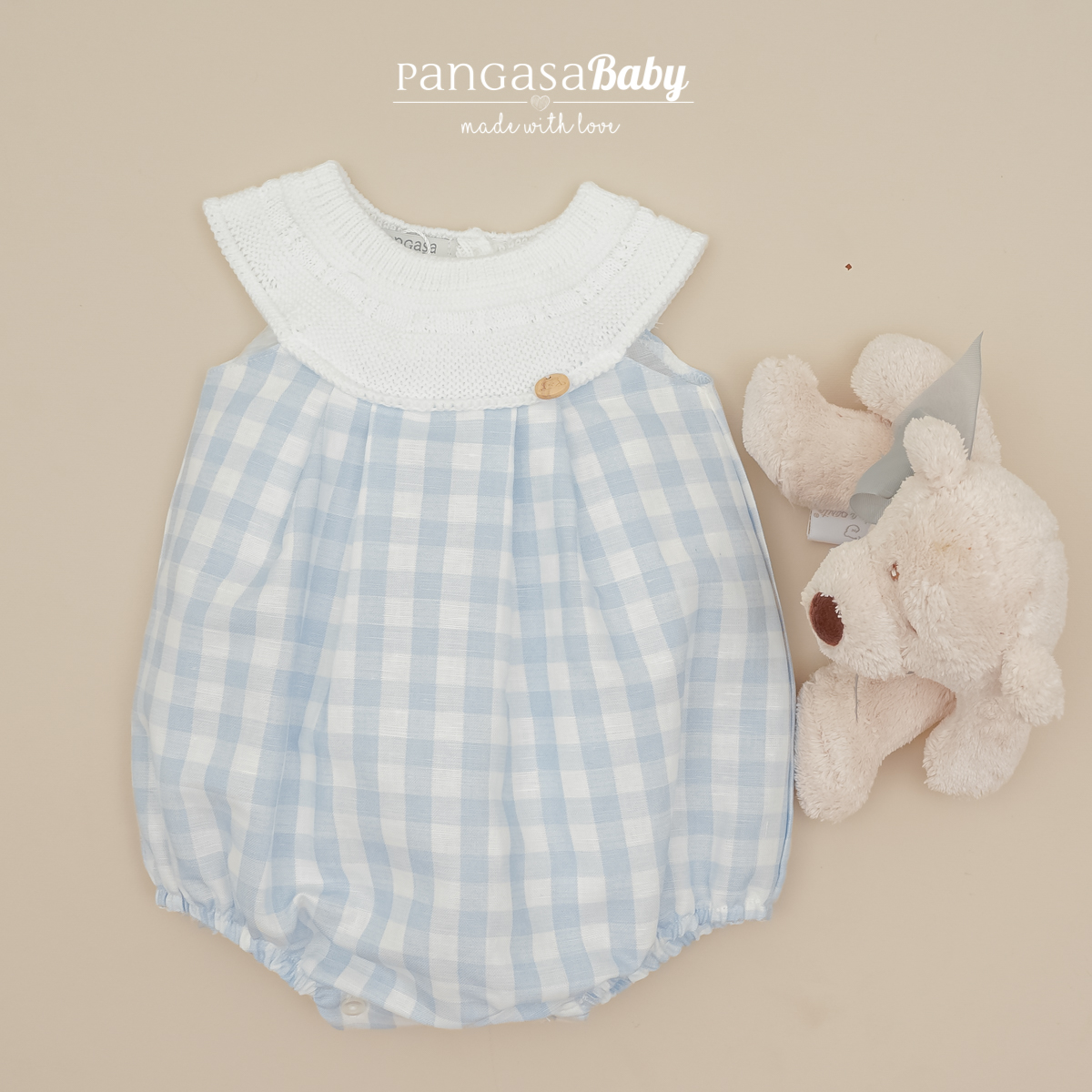 Pelele Moceta Vichy Blanco Pangasa