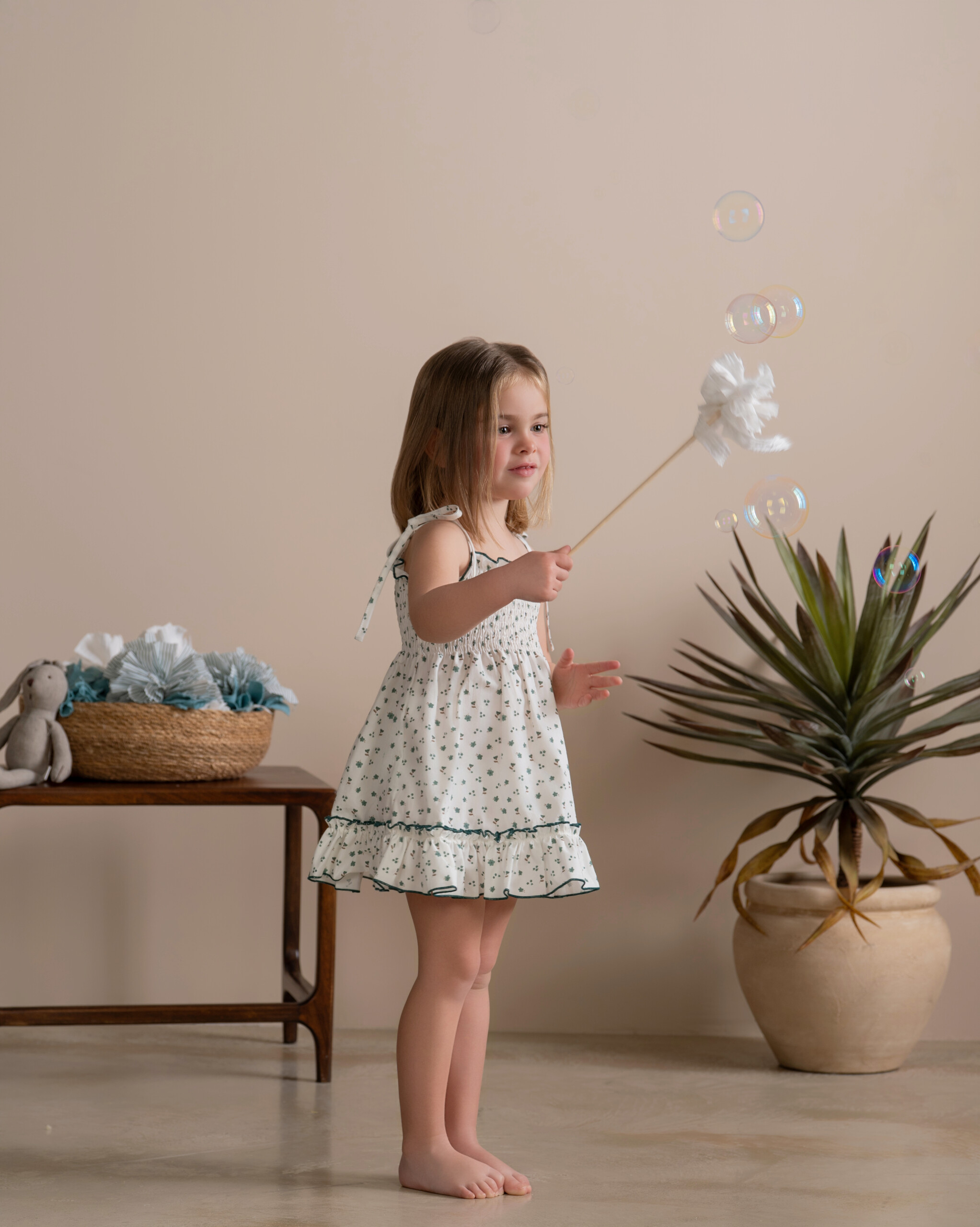 Vestido Lazada Flores Verde Paloma De La O