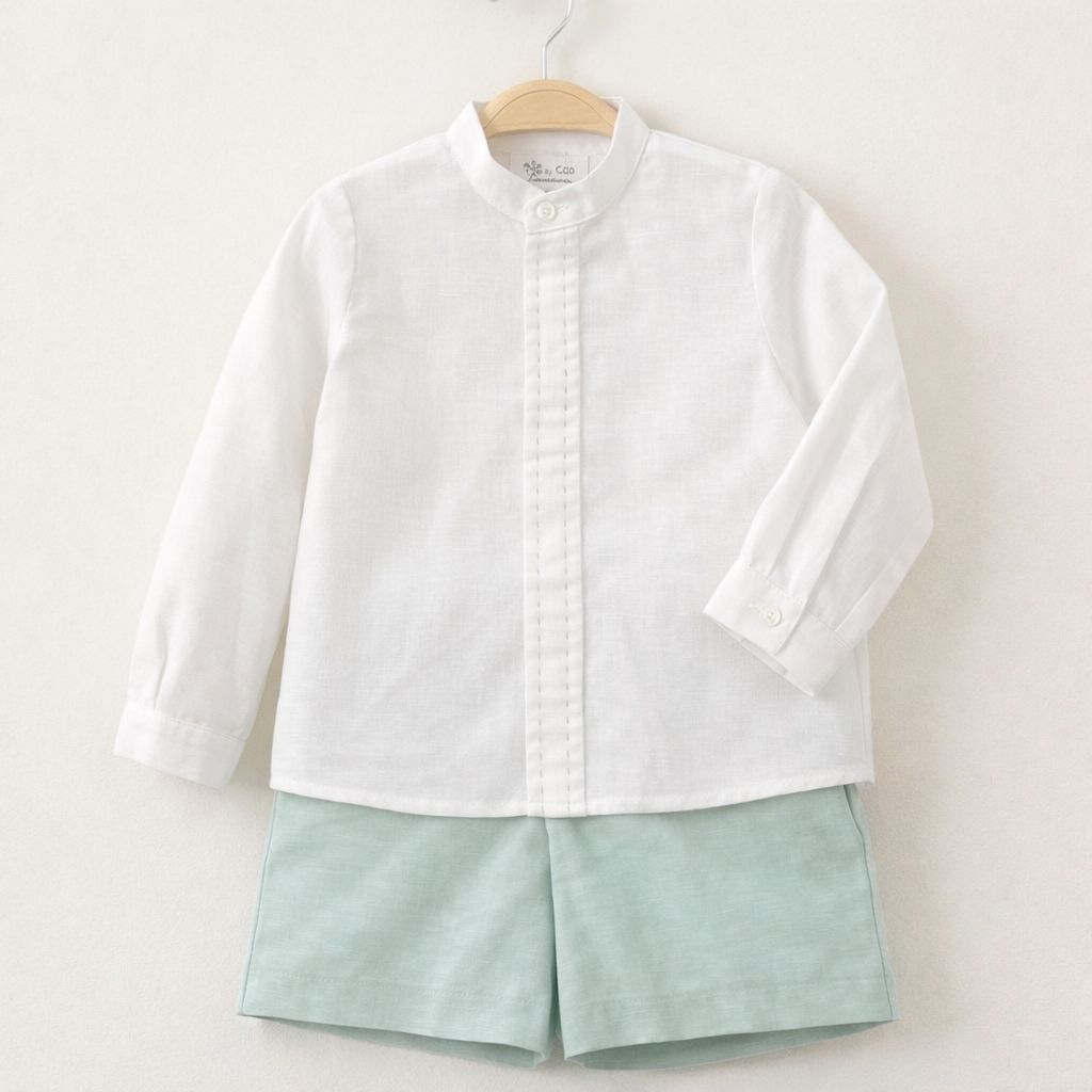 Conjunto NiÑo Pespunte Verde Copo