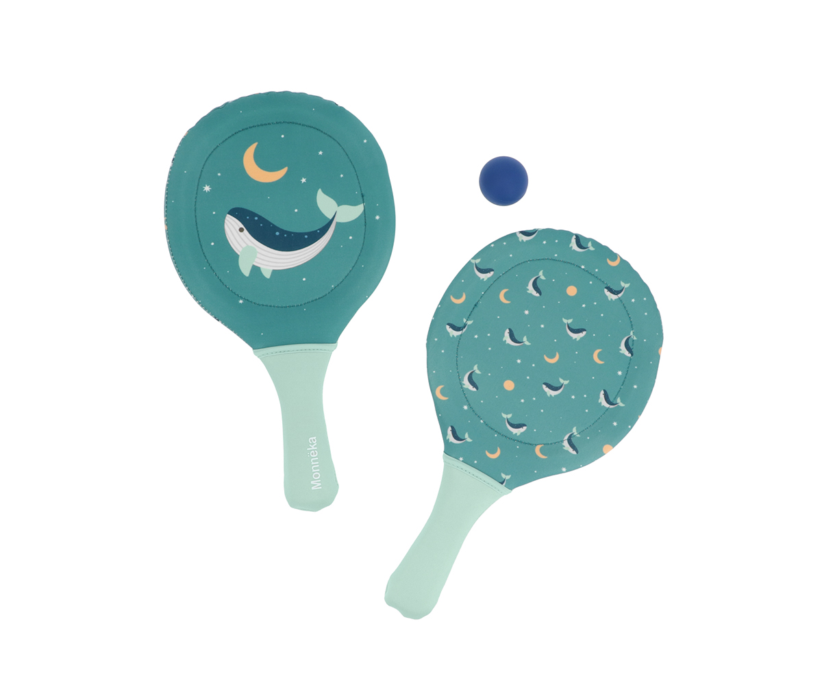 Palas De Playa Neopreno Whale Teal Tutete