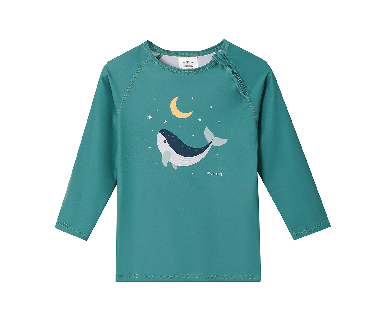 Camiseta Proteccion Solar Manga Larga Whale Teal Tutete