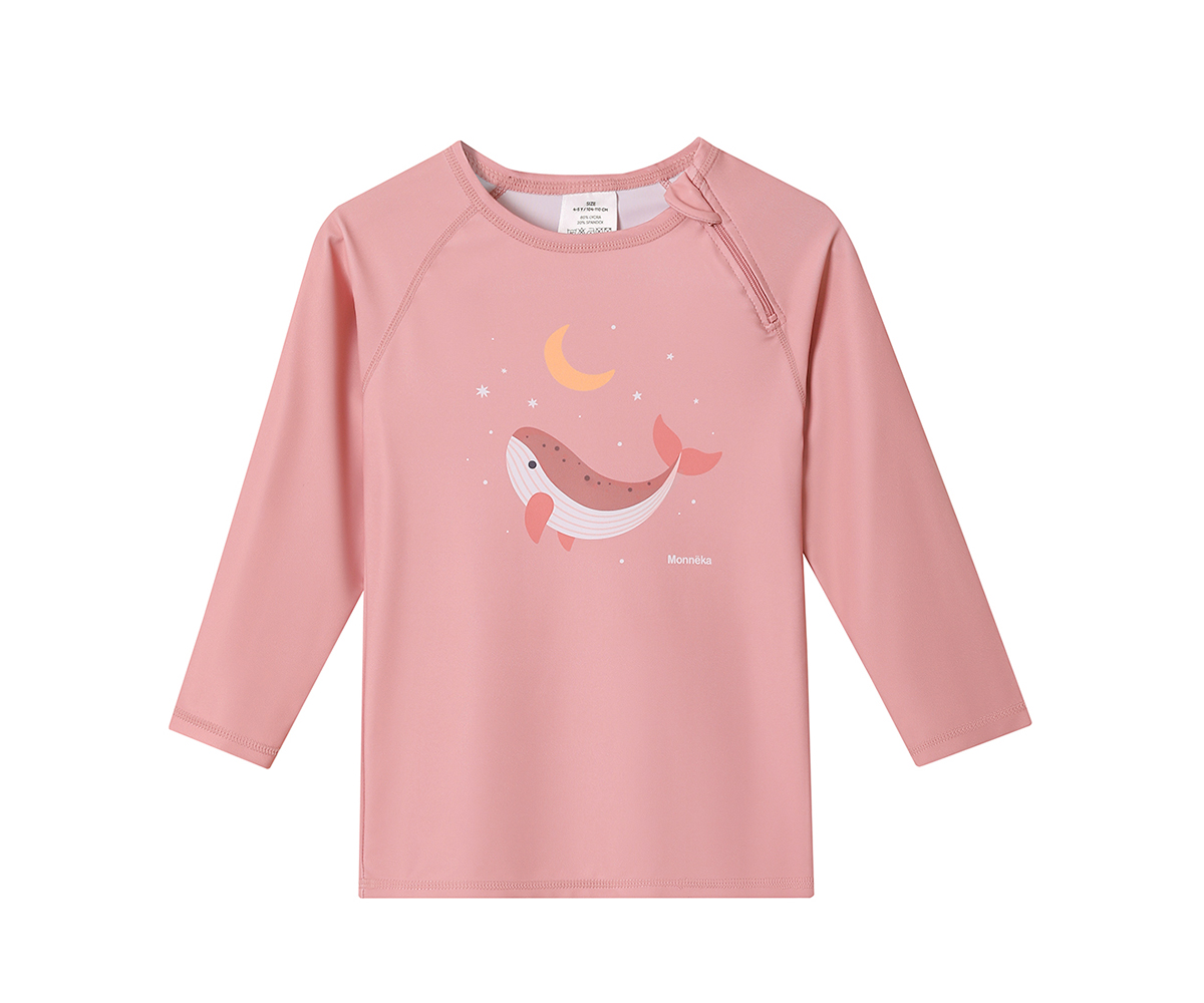 Camiseta Proteccion Solar Manga Larga Whale Pink Tutete