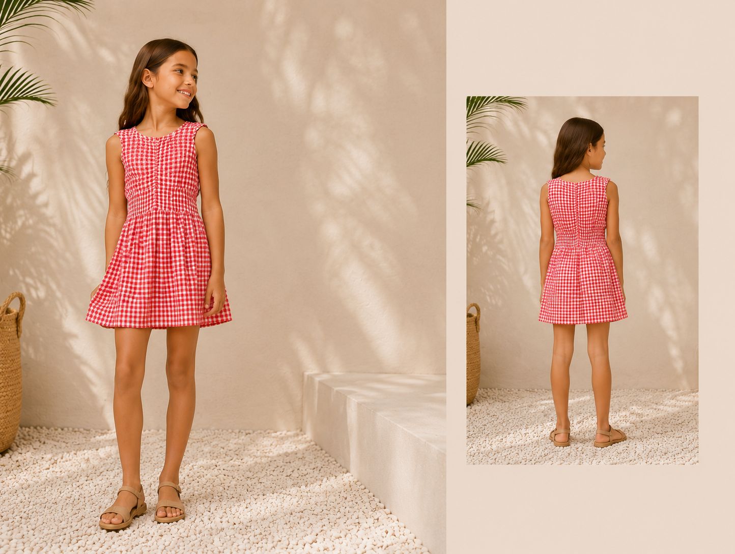Vestido Cuadro Vichy Rojo CompaÑia