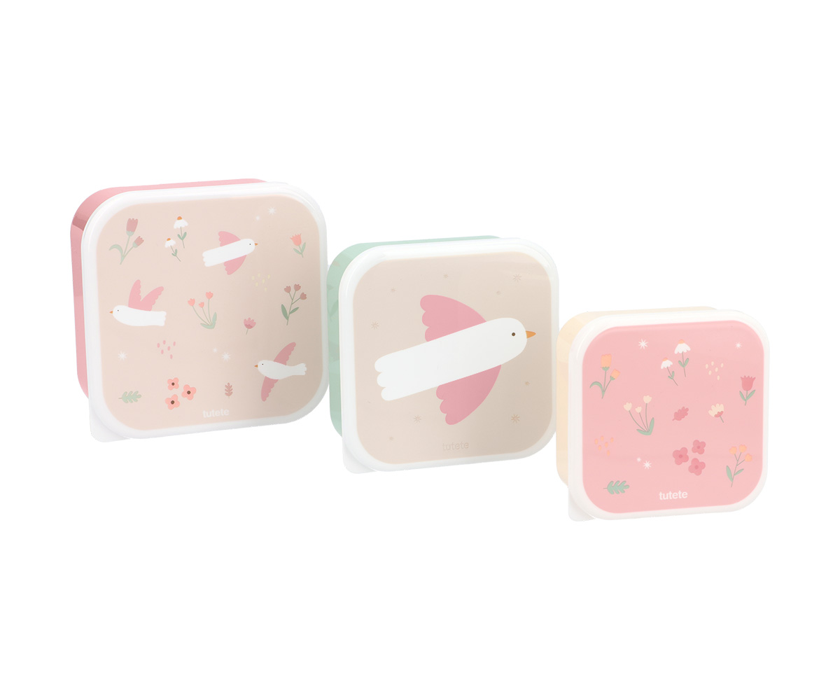 3 Cajas Almuerzo Blossom Birds Tutete