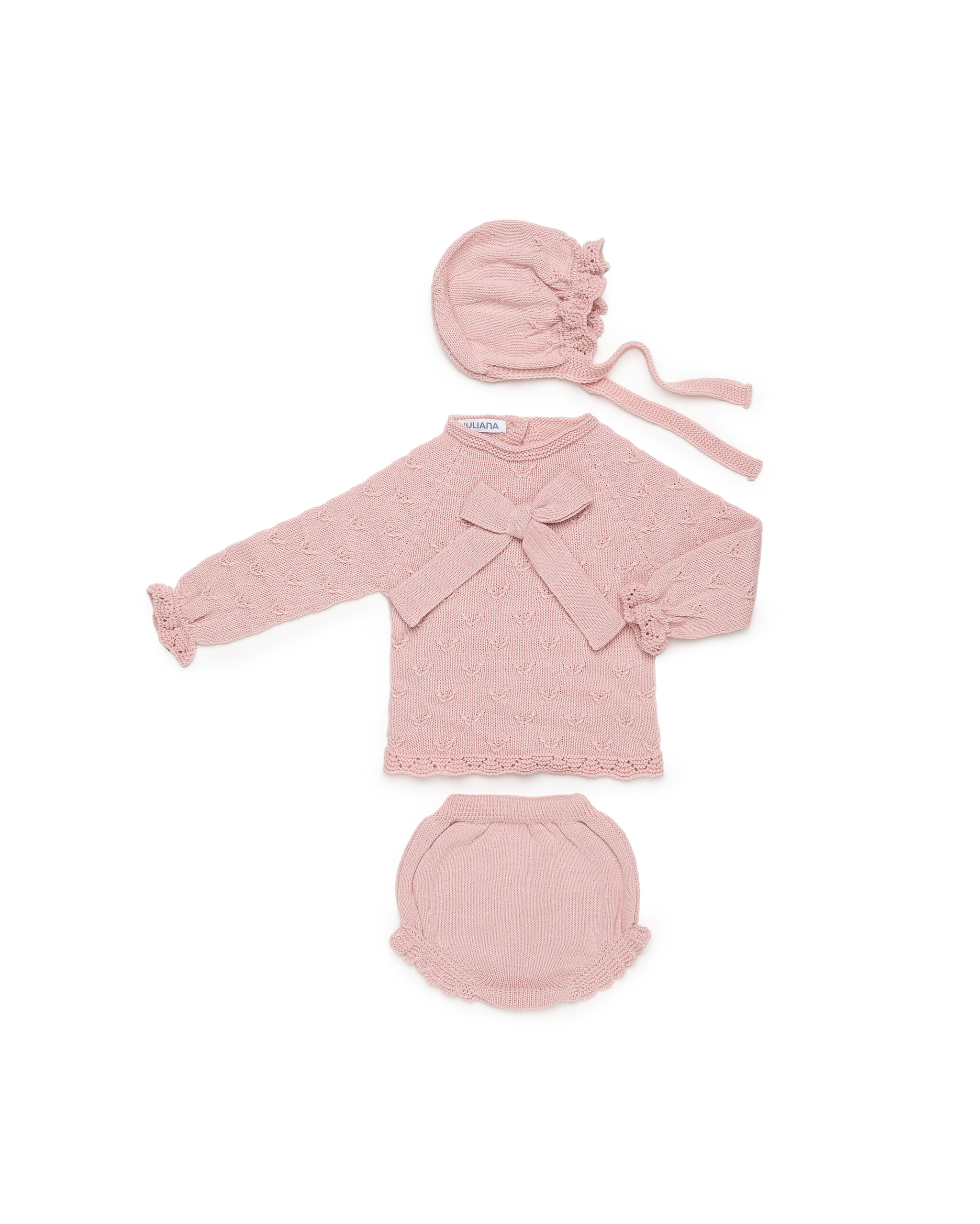 Conjunto Braga Uves Lazo Punto Rosa Emp Juliana