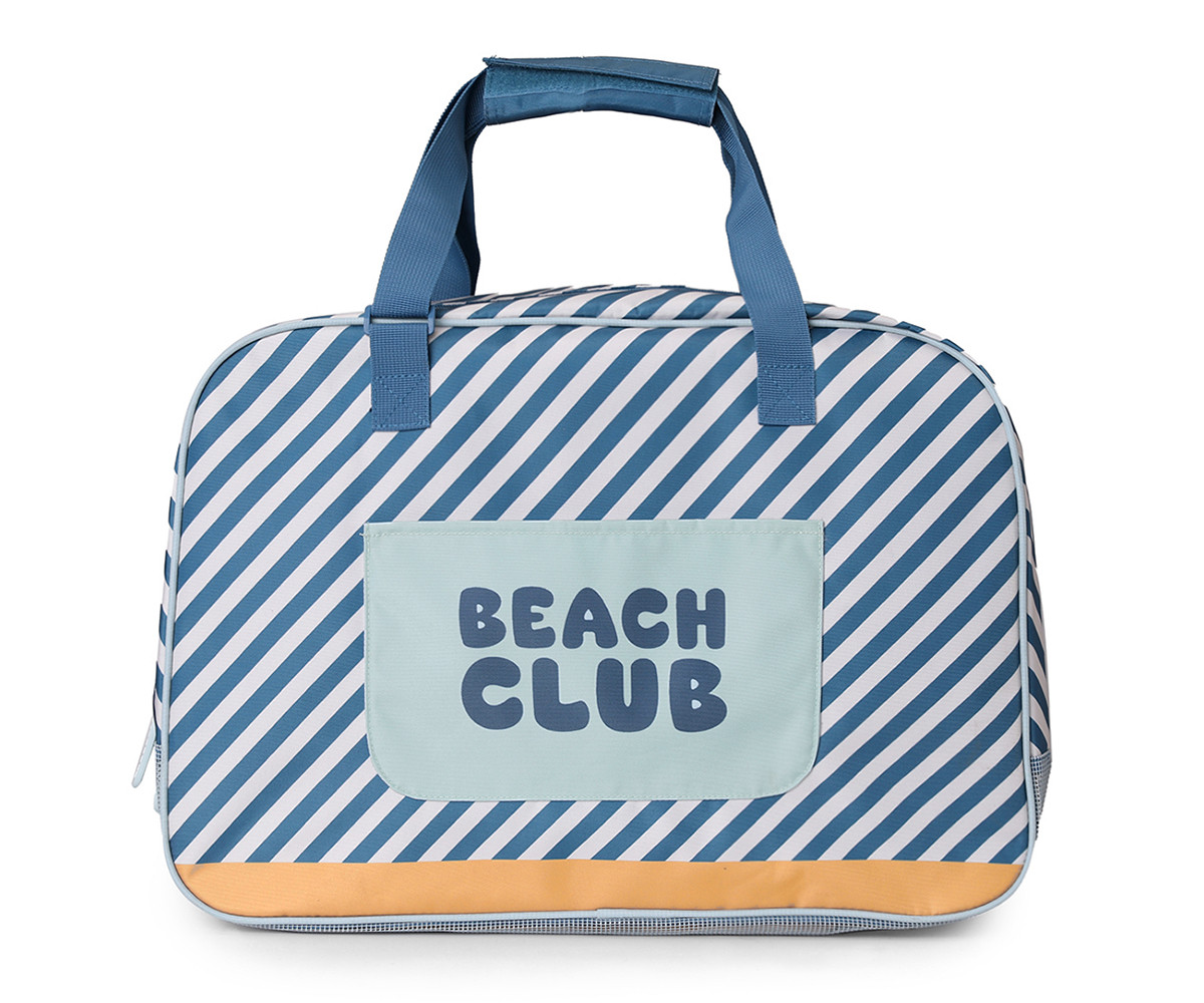 Bolso De Playa Con Rejilla Stripes Blues   Beyond Tutete