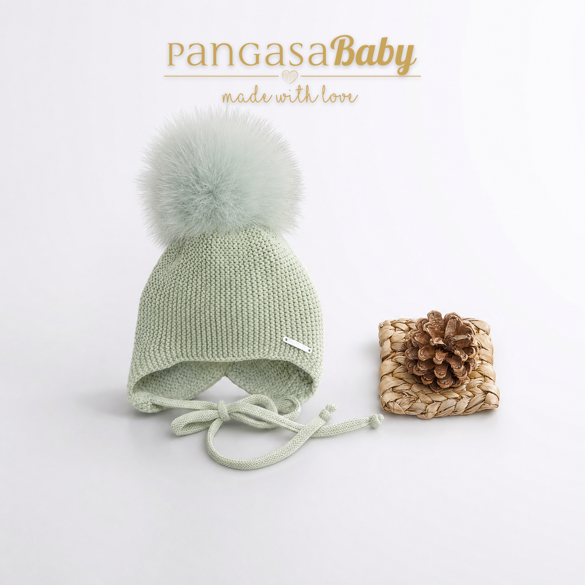 Gorro Orejero Verde Hoja Pelo Natural Pangasa